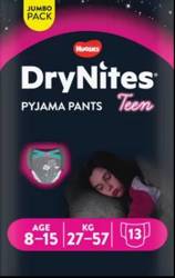 Huggiess DryNites Nacht Pyjamapants majtki na noc dla dziewczynek 8-15 lat, 27-57 kg